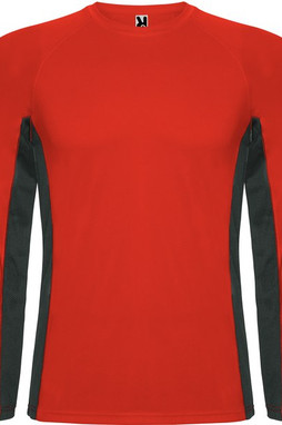 Roly CA6670 - SHANGHAI L/S Long-sleeve technical raglan t-shirt with a combination of two polyester fabrics