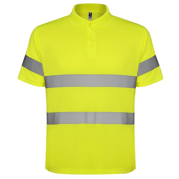 Roly HV9302 - POLARIS Technical high-visibility short-sleeve polo shirt