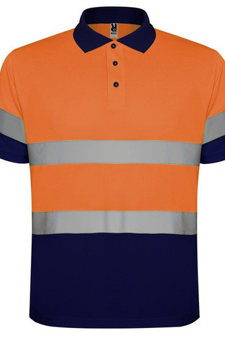 Roly HV9302 - POLARIS Technical high-visibility short-sleeve polo shirt