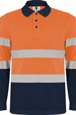 Roly HV9306 - POLARIS L/S Technical high-visibility long-sleeve polo shirt
