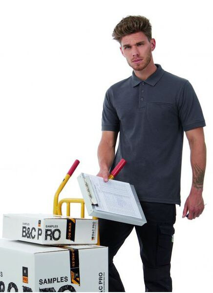 B&C Pro BC825 - Duurzame Polo met Versterkte Details
