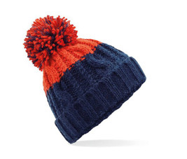 Beechfield BF437 - Bonnet Douillet à Maille Torsadée Bicolore