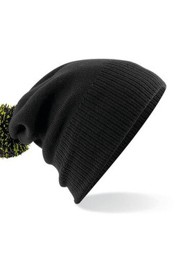 Beechfield BF450 - Trendy Beanie med Tofarvet Pompom