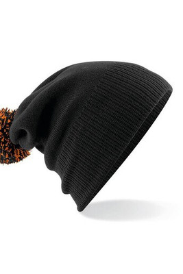 Beechfield BF450 - Trendy Beanie med Tofarvet Pompom