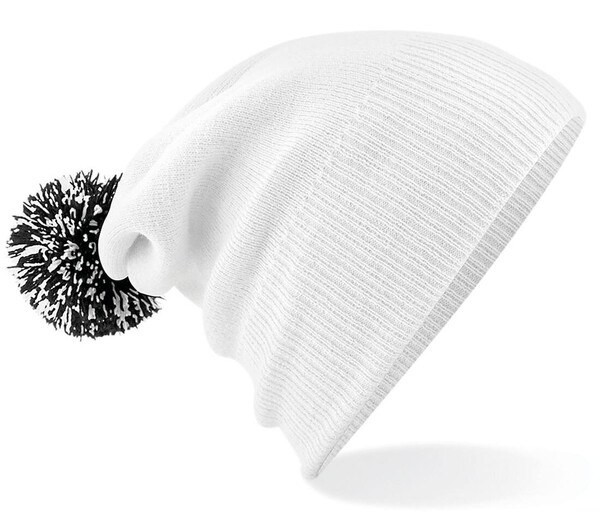 Beechfield BF450 - Trendy Beanie med Tofarvet Pompom