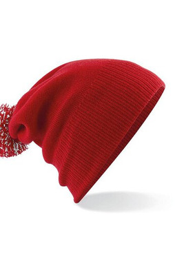 Beechfield BF450 - Cappello Invernale con Pompom Bicolore
