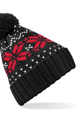 Beechfield BF456 - Chic Winter Blossom Knit Beanie with Pom Pom