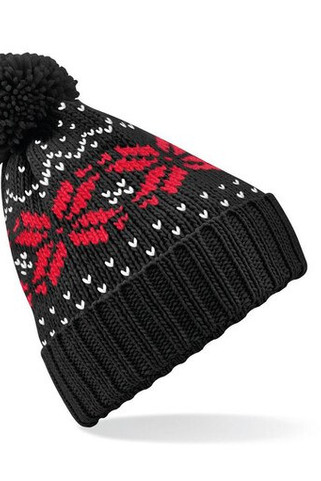 Beechfield BF456 - Chic Winter Blossom Knit Beanie with Pom Pom