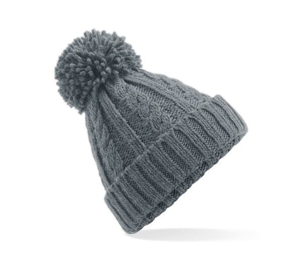 Beechfield BF480 - Cozy Pom-Pom Wool Blend Beanie with Suprafleece