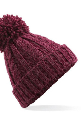 Beechfield BF480 - Cozy Pom-Pom Wool Blend Beanie with Suprafleece
