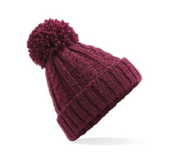Beechfield BF480 - Cozy Pom-Pom Wool Blend Beanie with Suprafleece