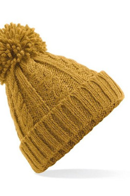 Beechfield BF480 - Cozy Pom-Pom Wool Blend Beanie with Suprafleece