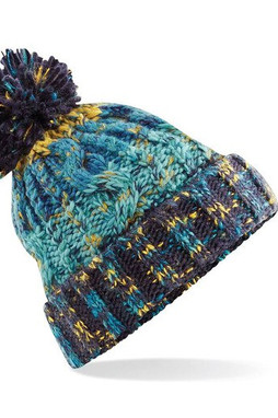 Beechfield BF486 - Corkscrew beanie with pompom