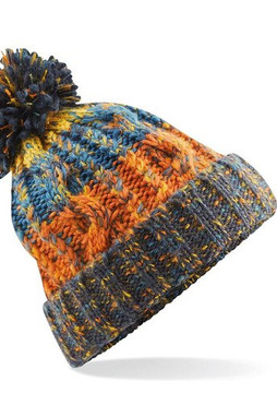 Beechfield BF486 - Corkscrew beanie with pompom