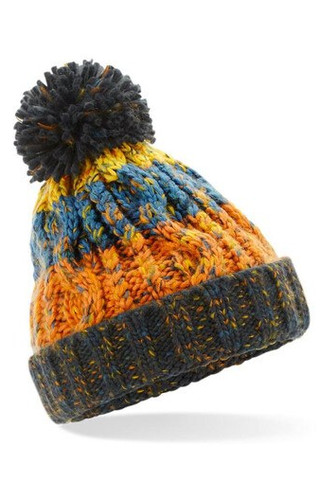 Beechfield BF486B - Childrens corkscrew beanie with pompom