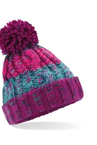 Beechfield BF486B - Childrens corkscrew beanie with pompom