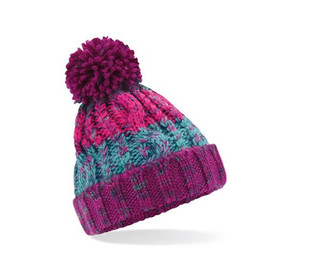 Beechfield BF486B - Childrens corkscrew beanie with pompom