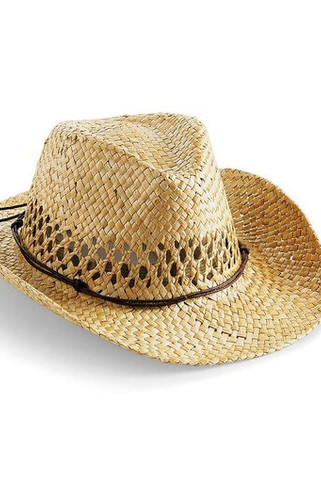 Beechfield BF735 - Рустикален чар Унисекс сламена каубойска шапка