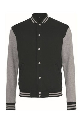 Build Your Brand BY015 - Stilfuld Baseball Sweatshirt med Kontrastdetaljer