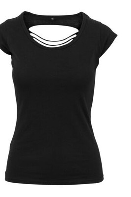 Build Your Brand BY035 - Woman T-shirt back lacerated