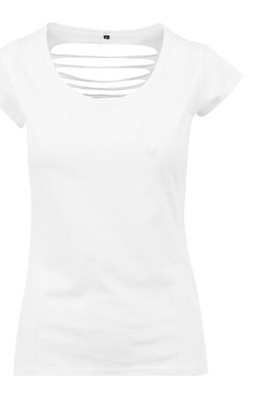 Build Your Brand BY035 - Woman T-shirt back lacerated