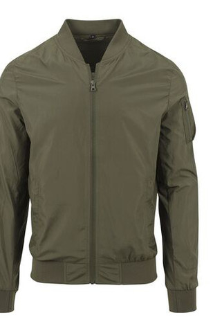 Build Your Brand BY045 - Mens Classic Ribbed Bomber Jacket with Sleeve Pocket