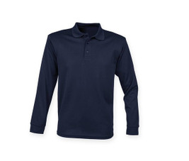 Henbury HY478 - Дишаща Cool Plus риза с дълъг ръкав тип Polo