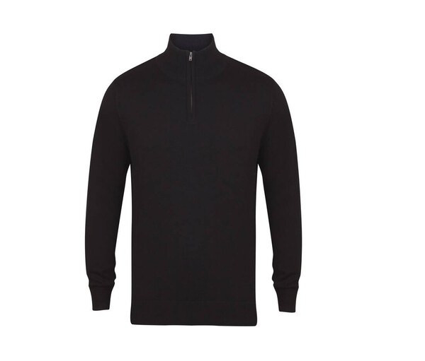 Henbury HY729 - Men's Soft Touch Zip Neck Sweater
