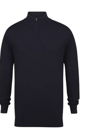 Henbury HY729 - Mens Soft Touch Zip Neck Sweater