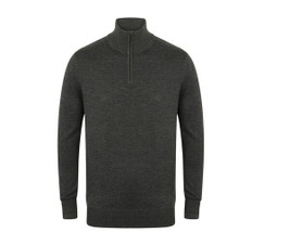 Henbury HY729 - Мъжки пуловер с цип на врата Soft Touch