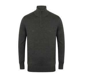 Henbury HY729 - Sweter zapinany pod szyję