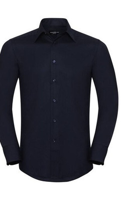 Russell Collection JZ922 - Chemise Oxford Cintrée Homme Col Italien