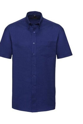 Russell Collection JZ933 - Camicia da uomo a maniche corte in cotone Oxford