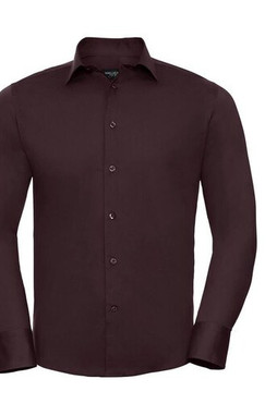 Russell Collection JZ946 - Camicia aderente a maniche lunghe da uomo