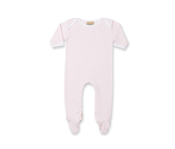 Larkwood LW053 - Cozy Cotton Contrast Baby Sleepsuit