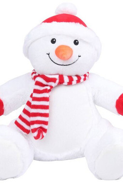 Mumbles MM567 - Cuddly Snowman Plush with Striped Scarf
