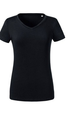 Russell RU103F - Camiseta orgânica de decote em V feminino