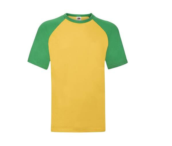 Fruit of the Loom SC237 - Klassisk Baseball T-Shirt i Bomuld