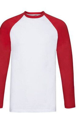 Fruit of the Loom SC238 - T-shirt da uomo a maniche lunghe in 100% cotone