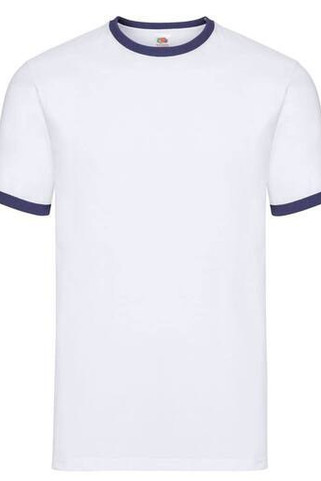 Fruit of the Loom SC245 - Ringer Mens T-Shirt 100% Cotton