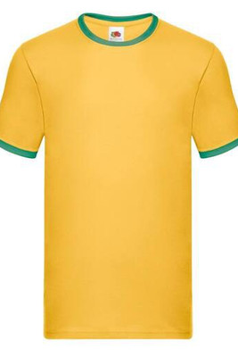 Fruit of the Loom SC245 - T-shirt da uomo Ringer 100% cotone