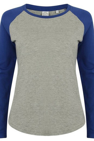 SF Women SK271 - T-shirt da baseball a maniche lunghe da donna