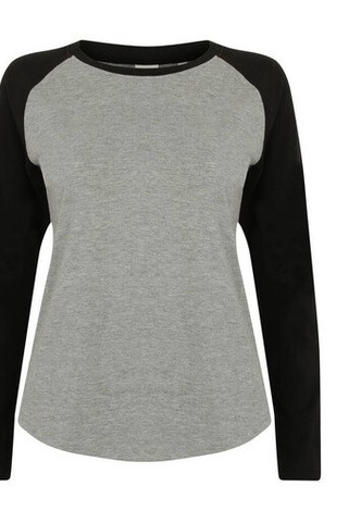 SF Women SK271 - Tee-shirt baseball manches longues femme