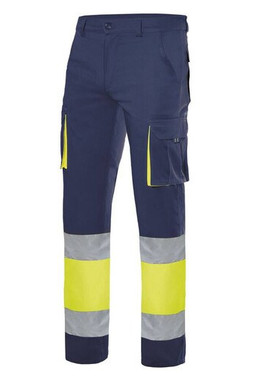 VELILLA V3030 - Pantalon Multipoches Bicolore Haute Visibilité