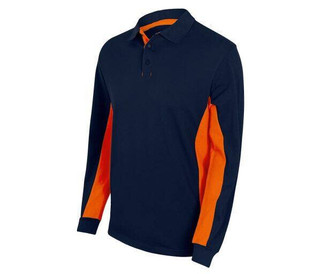 VELILLA V5514 - ZWEIFARBIGES POLO-SHIRT MIT LANGEM ÄRMELN