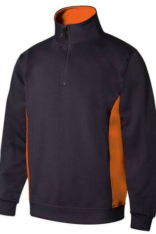 VELILLA V5704 - Two-tone zipped collar sweatshirt