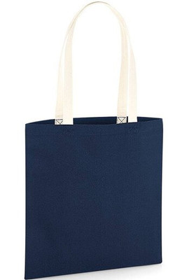 Westford mill W801C - Borsa in tela di cotone organico con manici a contrasto
