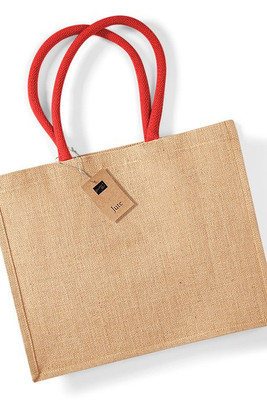 Westford mill WM412 - Eco-Friendly Burlap Tote with Cotton Handles