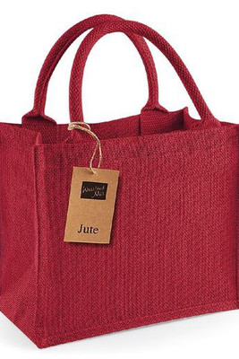 Westford mill WM412 - Petit Sac en Toile de Jute - poignées en coton - dimensions 26x22x14cm