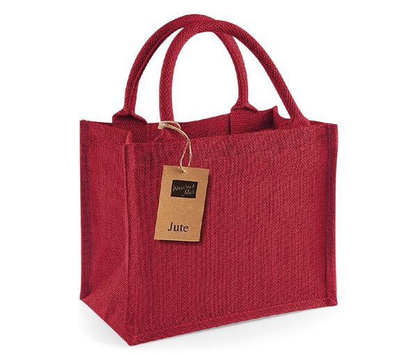 Westford mill WM412 - Eco-Friendly Burlap Tote with Cotton Handles